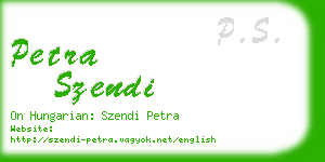 petra szendi business card